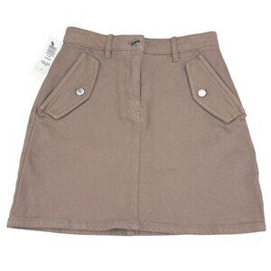 Wilfred Free Aritzia Moment High Waisted A-Line Mini In GD Deep Taupe Size 00
